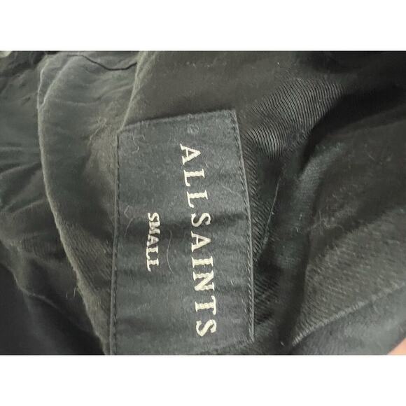 Women's Size Small AllSaints Bexley Mac Jacket Trench Black Coat - Picture 12 of 16